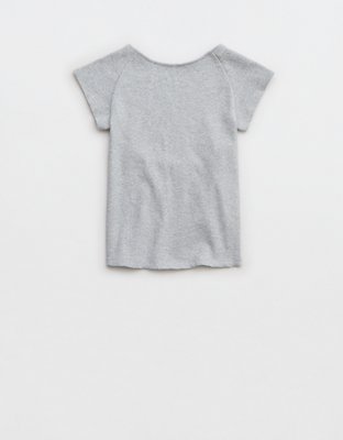 T-shirt côtelé à dos ouvert Aerie
