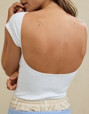 Aerie Ribbed Open Back T-Shirt