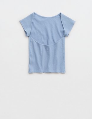 Aerie T-shirt en Punto Elástico con Espalda Abierta