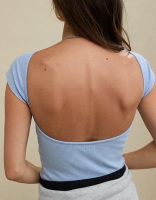 Aerie Ribbed Open Back T-Shirt