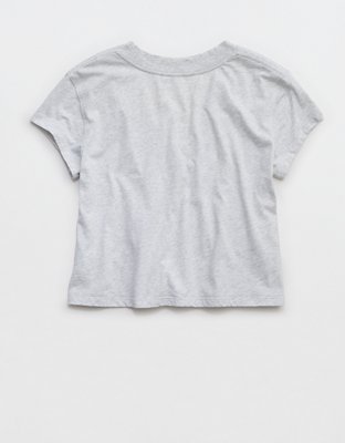 Aerie Cropped Extreme V-Neck T-Shirt
