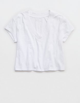 Aerie Cropped Extreme V-Neck T-Shirt