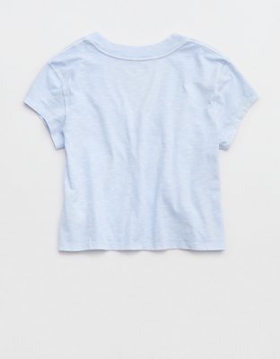 Aerie Cropped Extreme V-Neck T-Shirt