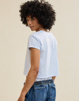 Aerie Cropped Extreme V-Neck T-Shirt
