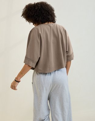 Aerie Short Sleeve Crochet Cardigan