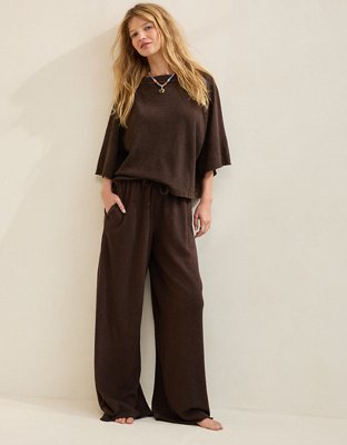 Женская футболка Aerie It's Casual Knit Slub, цвет: Глубокий земляной — фото 5