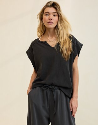 Aerie Summer Breeze Notch Neck T-Shirt
