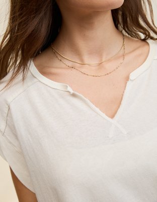 Aerie Summer Breeze Notch Neck T-Shirt