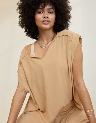 Aerie Summer Breeze Notch Neck T-Shirt