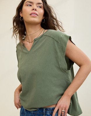 Aerie Summer Breeze Notch Neck T-Shirt