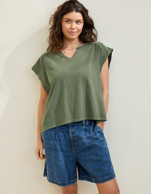 Aerie Summer Breeze Notch Neck T-Shirt