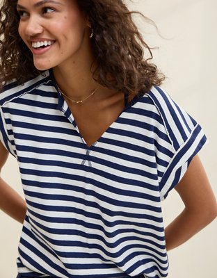 Aerie Summer Breeze Notch Neck T-Shirt