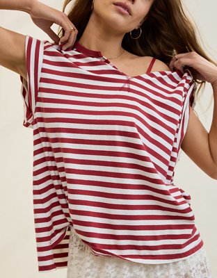 Aerie Summer Breeze Notch Neck T-Shirt