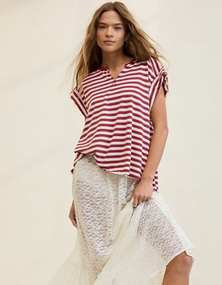 T-shirt à col cranté Brise d’été Aerie