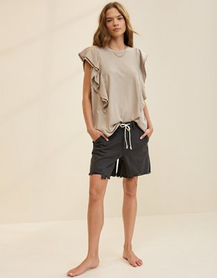 Aerie Playera con Mangas con Ondas