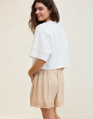 Aerie Short Sleeve Crochet Cardi
