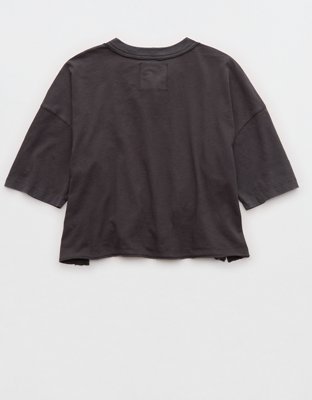 Aerie Remix Henley Cropped T-Shirt