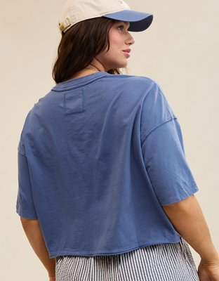 Aerie Remix Henley Cropped T-Shirt