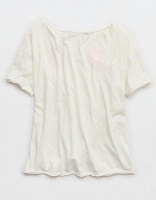 Aerie Off The Shoulder Oversized Boyfriend T-Shirt