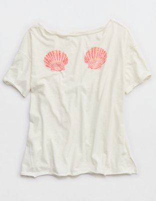 Aerie Off The Shoulder Oversized Boyfriend T-Shirt