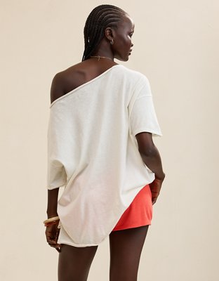 Aerie Off The Shoulder Oversized Boyfriend T-Shirt