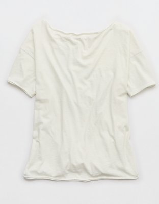 Aerie Off The Shoulder Oversized Boyfriend T-Shirt