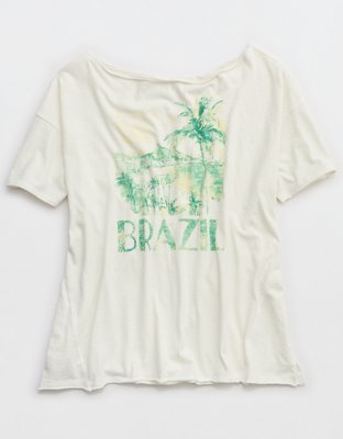 Aerie Off The Shoulder Oversized Boyfriend T-Shirt