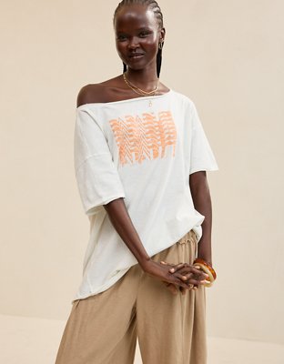 Aerie Off The Shoulder Oversized Boyfriend T-Shirt from American Eagle - $28.45