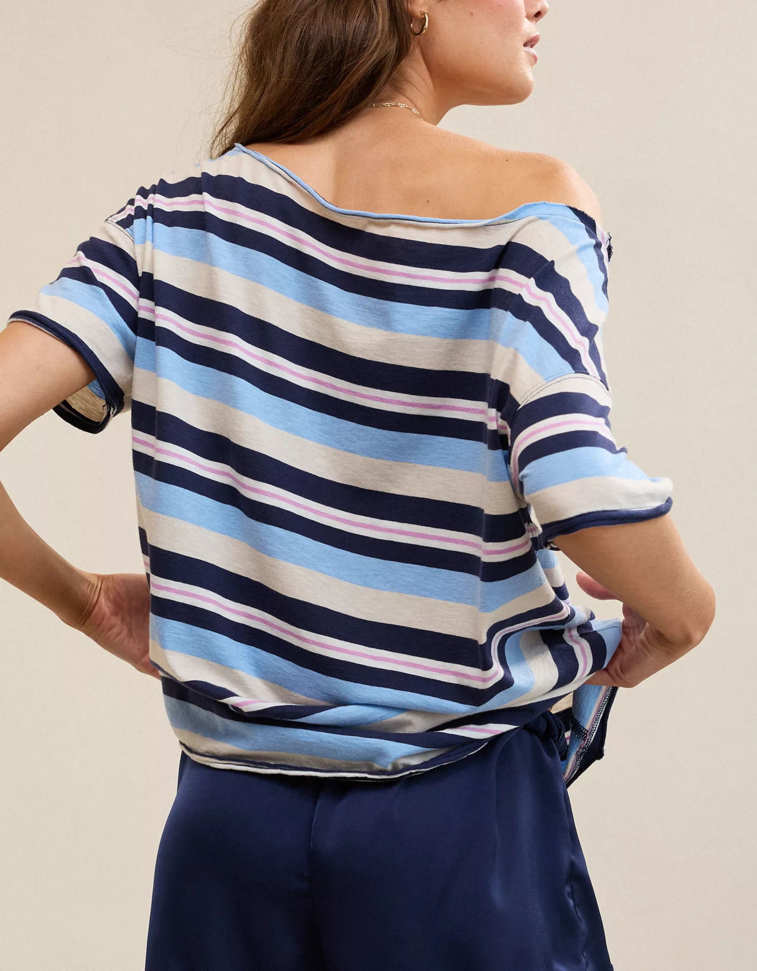 Aerie Off The Shoulder Oversized Boyfriend T-Shirt - thumbnail 2