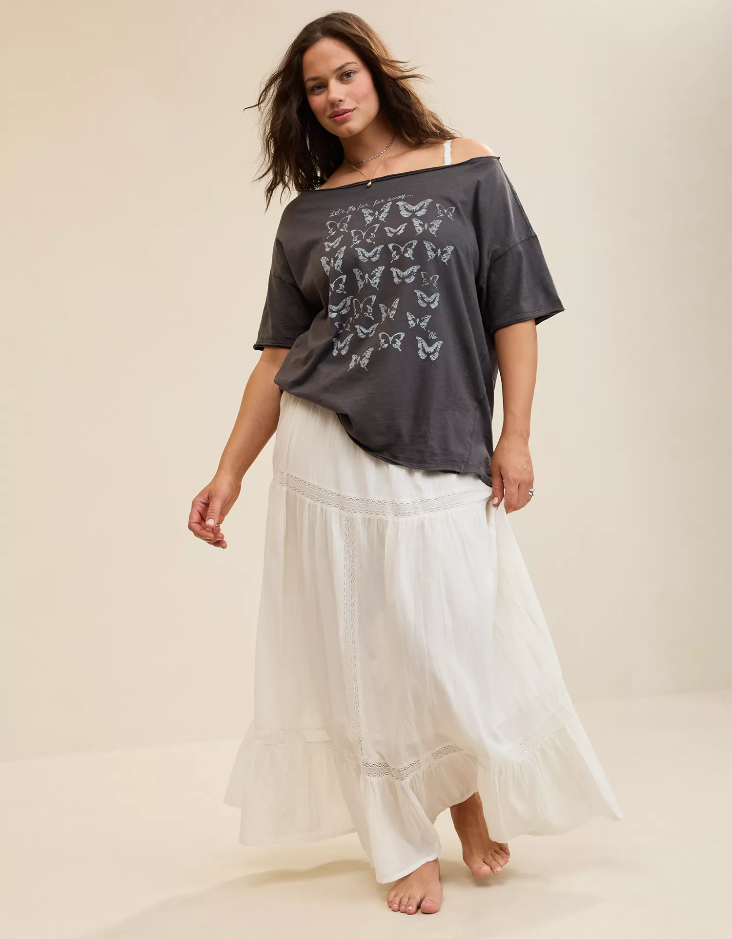 Aerie Off The Shoulder Oversized Boyfriend T-Shirt - thumbnail 8