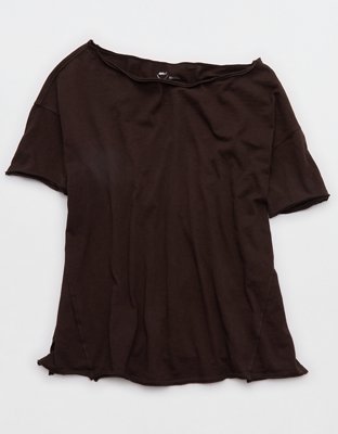 Aerie Off The Shoulder Oversized Boyfriend T-Shirt