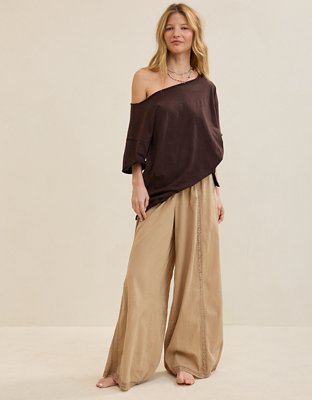 Aerie Off The Shoulder Oversized Boyfriend T-Shirt