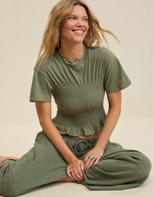 Aerie Smocked T-Shirt