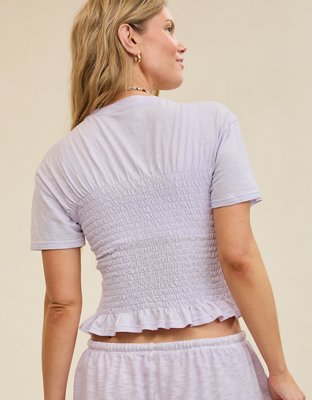 Aerie Smocked T-Shirt