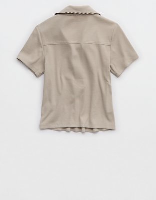 Aerie Cropped Polo T-Shirt