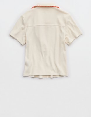 Aerie Cropped Polo T-Shirt