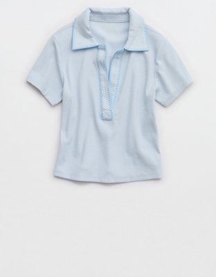 Aerie Cropped Polo T-Shirt