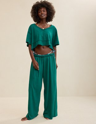 Aerie Happiest Cropped V Neck T-Shirt