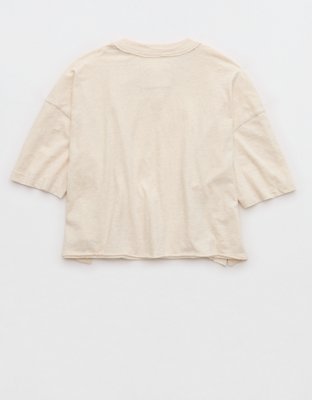 Aerie Remix Henley Cropped T-Shirt