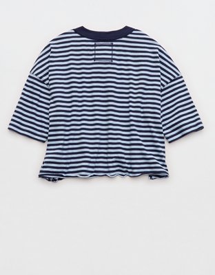Aerie Remix Henley Cropped T-Shirt