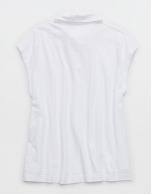 Aerie Happiest Oversized Polo T-Shirt