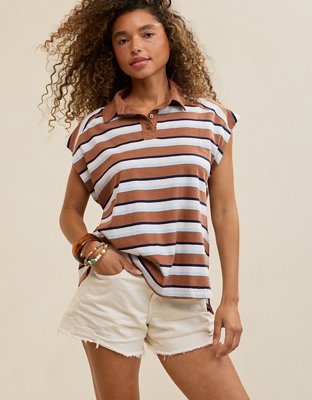 Aerie Happiest Oversized Polo T-Shirt