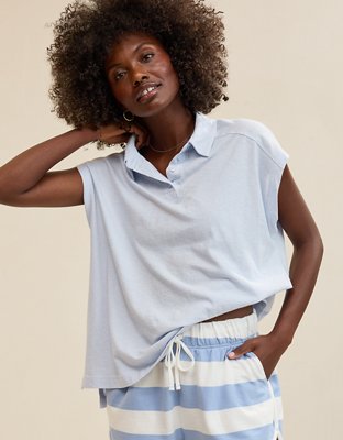Aerie Happiest Oversized Polo T-Shirt