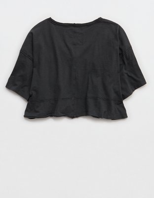 Aerie Happiest Cropped V Neck T-Shirt