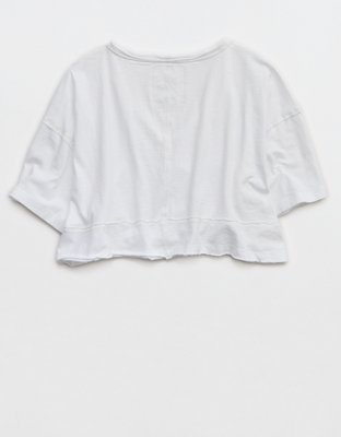 Aerie Happiest Cropped V Neck T-Shirt