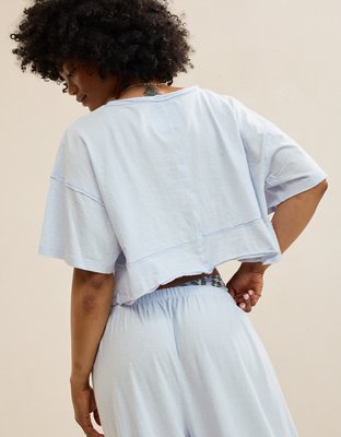 Aerie Happiest Cropped V Neck T-Shirt