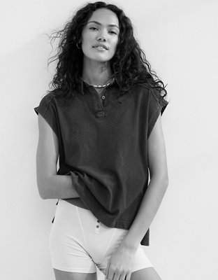 Aerie Happiest Oversized Polo T-Shirt