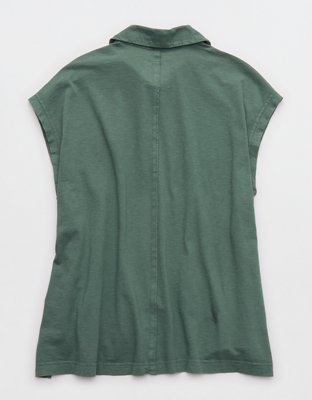 Aerie Happiest Oversized Polo T-Shirt