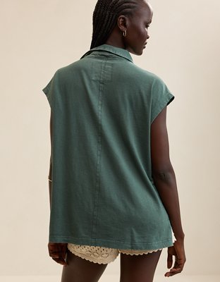 Aerie Happiest Oversized Polo T-Shirt