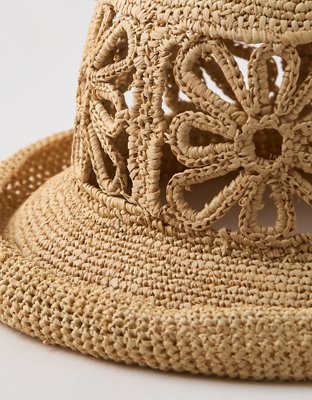 Aerie Sombrero de Paja con Flores